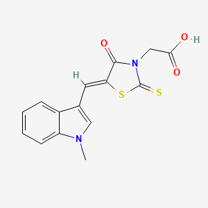 {(5Z)-5-[(1-methyl-1H-indol-3-yl)methylidene]-4-oxo-2-thioxo-1,3-thiazolidin-3-yl}acetic acid