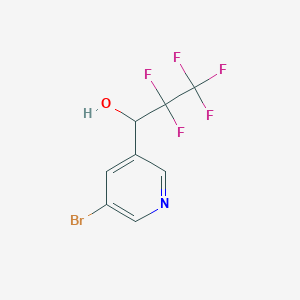 molecular formula C8H5BrF5NO B12118050 1-(5-Bromopyridin-3-yl)-2,2,3,3,3-pentafluoropropan-1-ol 