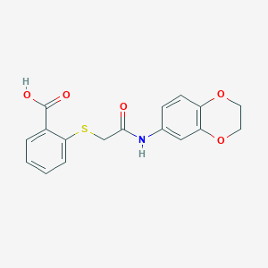 2-[(2,3-Dihydro-benzo[1,4]dioxin-6-ylcarbamoyl)-methylsulfanyl]-benzoic acid