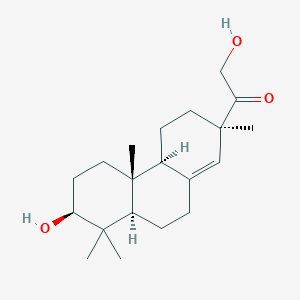 molecular formula C20H32O3 B1211818 ethanone, 1-[(2R,4aS,4bR,7S,8aR)-2,3,4,4a,4b,5,6,7,8,8a,9,10-dodecahydro-7-hydroxy-2,4b,8,8-tetramethyl-2-phenanthrenyl]-2-hydroxy- 