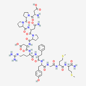 molecular formula C63H91N17O18S2 B12118219 H-DL-Asp-DL-Pro-DL-Pro-DL-Asn-DL-Pro-DL-Asp-DL-Arg-DL-Phe-DL-Tyr-Gly-DL-Met-DL-Met-NH2 