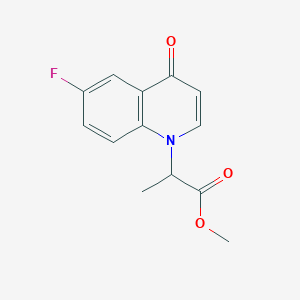 molecular formula C13H12FNO3 B12118239 1(4H)-Quinolineacetic acid, 6-fluoro-alpha-methyl-4-oxo-, methyl ester CAS No. 1236257-04-7