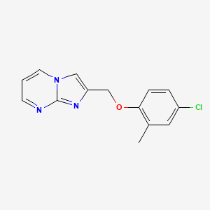 molecular formula C14H12ClN3O B1211830 2-[(4-Chloro-2-methylphenoxy)methyl]imidazo[1,2-a]pyrimidine 