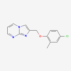 molecular formula C14H12ClN3O B1211830 2-[(4-氯-2-甲基苯氧基)甲基]咪唑并[1,2-a]嘧啶 