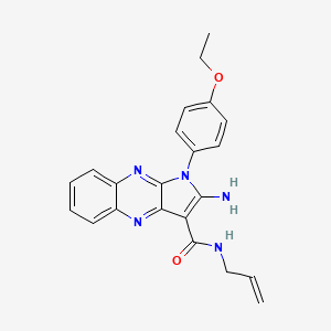 molecular formula C22H21N5O2 B12118368 2-amino-1-(4-ethoxyphenyl)-N-(prop-2-en-1-yl)-1H-pyrrolo[2,3-b]quinoxaline-3-carboxamide 