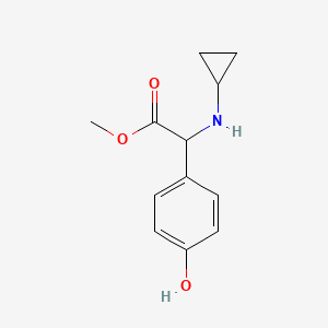 molecular formula C12H15NO3 B12118384 Methyl 2-(cyclopropylamino)-2-(4-hydroxyphenyl)acetate 