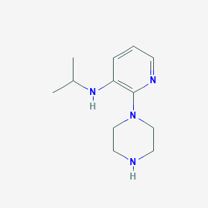 molecular formula C12H20N4 B121184 3-Pyridinamine, N-(1-methylethyl)-2-(1-piperazinyl)- CAS No. 147539-21-7