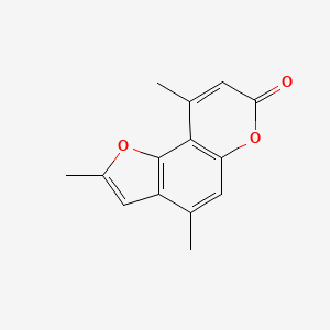 B1211845 7H-Furo(2,3-f)(1)benzopyran-7-one, 2,4,9-trimethyl- CAS No. 33158-05-3