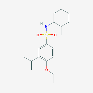 molecular formula C18H29NO3S B12118465 {[4-Ethoxy-3-(methylethyl)phenyl]sulfonyl}(2-methylcyclohexyl)amine 