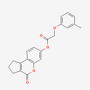 4-Oxo-1,2,3,4-tetrahydrocyclopenta[c]chromen-7-yl (3-methylphenoxy)acetate