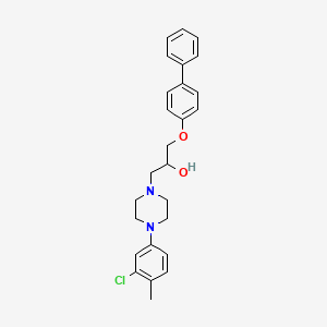 molecular formula C26H29ClN2O2 B12118485 1-[4-(3-Chloro-4-methylphenyl)piperazinyl]-3-(4-phenylphenoxy)propan-2-ol 