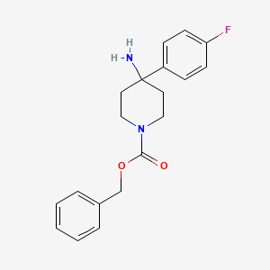 molecular formula C19H21FN2O2 B12118539 Benzyl 4-amino-4-(4-fluorophenyl)piperidine-1-carboxylate 