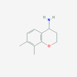 molecular formula C11H15NO B12118588 7,8-Dimethylchroman-4-amine 