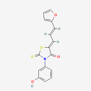 5-((2E)-3-(2-furyl)prop-2-enylidene)-3-(3-hydroxyphenyl)-2-thioxo-1,3-thiazoli din-4-one