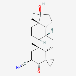 molecular formula C23H31NO2 B1211864 17-Hydroxy-17-methyl-3-oxospiro(androst-5-ene-4,1'-cyclopropane)-2-carbonitrile CAS No. 50303-11-2