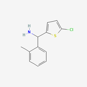 molecular formula C12H12ClNS B12118677 2-Thiophenemethanamine, 5-chloro-alpha-(2-methylphenyl)- CAS No. 1152562-34-9