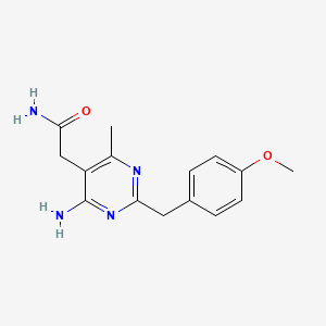 molecular formula C15H18N4O2 B12118678 5-Pyrimidineacetamide, 6-amino-2-(4-methoxybenzyl)-4-methyl- CAS No. 64678-09-7