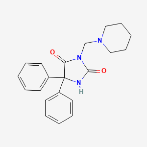 molecular formula C21H23N3O2 B12118679 3-(Piperidinomethyl)phenytoin CAS No. 856-84-8