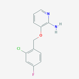 molecular formula C12H10ClFN2O B12118695 2-Pyridinamine, 3-[(2-chloro-4-fluorophenyl)methoxy]- CAS No. 642084-25-1