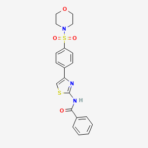 molecular formula C20H19N3O4S2 B12118713 N-{4-[4-(morpholin-4-ylsulfonyl)phenyl]-1,3-thiazol-2-yl}benzamide 