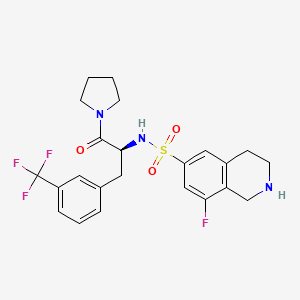 molecular formula C23H25F4N3O3S B12118719 (S)-8-fluoro-N-(1-oxo-1-(pyrrolidin-1-yl)-3-(3-(trifluoromethyl)phenyl)propan-2-yl)-1,2,3,4-tetrahydroisoquinoline-6-sulfonamide CAS No. 1627676-60-1