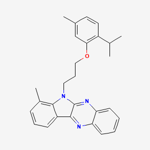 molecular formula C28H29N3O B12118810 7-methyl-6-{3-[5-methyl-2-(propan-2-yl)phenoxy]propyl}-6H-indolo[2,3-b]quinoxaline 