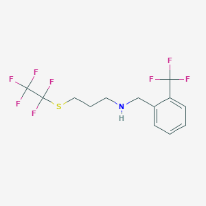 molecular formula C13H13F8NS B12118873 (3-Pentafluoroethylsulfanyl-propyl)-(2-trifluoromethyl-benzyl)-amine 