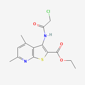 molecular formula C14H15ClN2O3S B12118906 Ethyl 3-(2-chloroacetamido)-4,6-dimethylthieno[2,3-b]pyridine-2-carboxylate CAS No. 852400-13-6