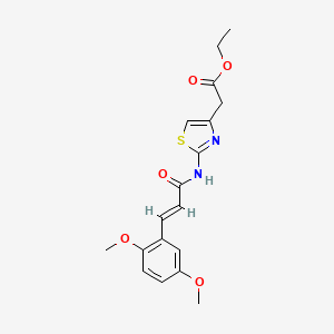 ethyl [(2Z)-2-{[(2E)-3-(2,5-dimethoxyphenyl)prop-2-enoyl]imino}-2,3-dihydro-1,3-thiazol-4-yl]acetate