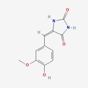 molecular formula C11H10N2O4 B12119098 (5E)-5-[(4-hydroxy-3-methoxyphenyl)methylidene]imidazolidine-2,4-dione 