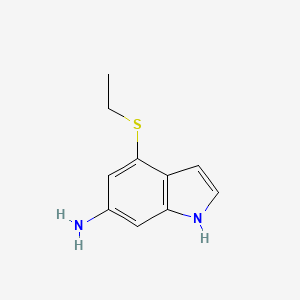 molecular formula C10H12N2S B12119161 1h-Indol-6-amine,4-(ethylthio)- 