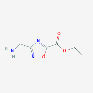 molecular formula C6H9N3O3 B12119180 Ethyl 3-(aminomethyl)-1,2,4-oxadiazole-5-carboxylate CAS No. 732982-68-2