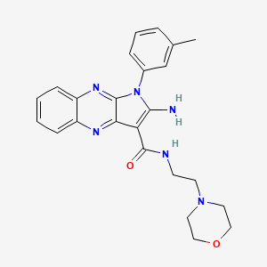 molecular formula C24H26N6O2 B12119212 2-amino-1-(3-methylphenyl)-N-[2-(morpholin-4-yl)ethyl]-1H-pyrrolo[2,3-b]quinoxaline-3-carboxamide 