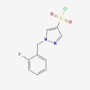 molecular formula C10H8ClFN2O2S B12119223 1-(2-Fluoro-benzyl)-1H-pyrazole-4-sulfonyl chloride 