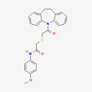 2-{[2-(10,11-dihydro-5H-dibenzo[b,f]azepin-5-yl)-2-oxoethyl]sulfanyl}-N-(4-methoxyphenyl)acetamide