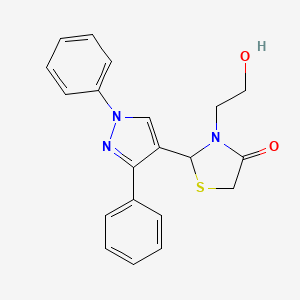 2-(1,3-diphenyl-1H-pyrazol-4-yl)-3-(2-hydroxyethyl)-1,3-thiazolidin-4-one