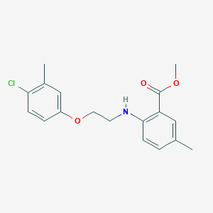 molecular formula C18H20ClNO3 B12119276 Benzoic acid, 2-[[2-(4-chloro-3-methylphenoxy)ethyl]amino]-5-methyl-, methyl ester CAS No. 937673-10-4