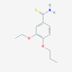 molecular formula C12H17NO2S B12119459 Benzenecarbothioamide, 3-ethoxy-4-propoxy- CAS No. 60759-01-5