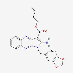 butyl 2-amino-1-(1,3-benzodioxol-5-ylmethyl)-1H-pyrrolo[2,3-b]quinoxaline-3-carboxylate