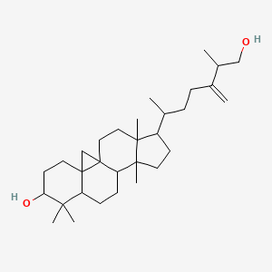 molecular formula C31H52O2 B12119509 15-(7-Hydroxy-6-methyl-5-methylideneheptan-2-yl)-7,7,12,16-tetramethylpentacyclo[9.7.0.01,3.03,8.012,16]octadecan-6-ol 