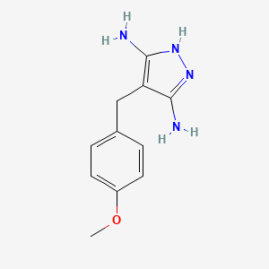 molecular formula C11H14N4O B12119553 3,5-diamino-4-(4-methoxybenzyl)-1H-pyrazole 