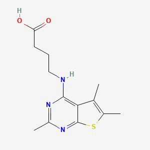 molecular formula C13H17N3O2S B12119633 4-((2,5,6-Trimethylthieno[2,3-d]pyrimidin-4-yl)amino)butanoic acid CAS No. 886499-00-9