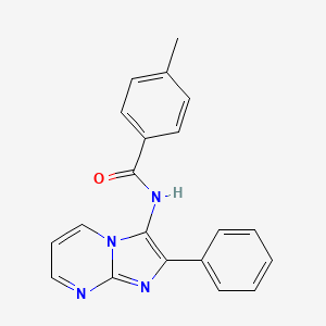 molecular formula C20H16N4O B12119654 4-methyl-N-(2-phenylimidazo[1,2-a]pyrimidin-3-yl)benzamide 