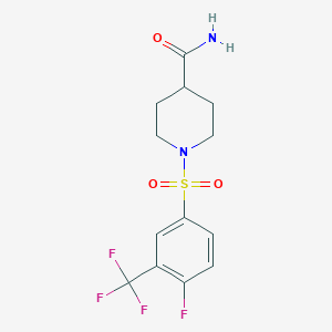 1-[4-Fluoro-3-(trifluoromethyl)benzenesulfonyl]piperidine-4-carboxamide