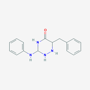 molecular formula C16H18N4O B12119712 3-Anilino-6-benzyl-1,2,4-triazinan-5-one 