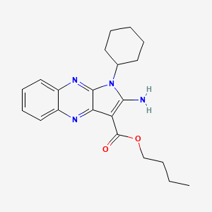 molecular formula C21H26N4O2 B12119715 butyl 2-amino-1-cyclohexyl-1H-pyrrolo[2,3-b]quinoxaline-3-carboxylate 