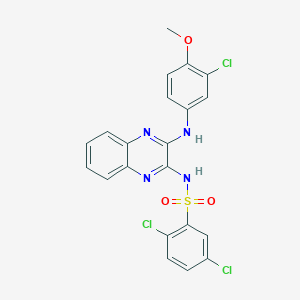 2,5-dichloro-N-[(2Z)-3-[(3-chloro-4-methoxyphenyl)amino]quinoxalin-2(1H)-ylidene]benzenesulfonamide