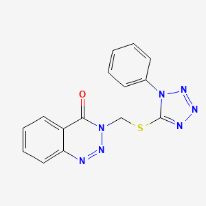 3-{[(1-phenyl-1H-1,2,3,4-tetrazol-5-yl)sulfanyl]methyl}-3,4-dihydro-1,2,3-benzotriazin-4-one