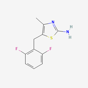 molecular formula C11H10F2N2S B12119915 5-[(2,6-Difluorophenyl)methyl]-4-methyl-1,3-thiazol-2-amine 