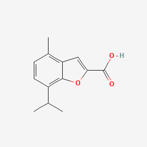 molecular formula C13H14O3 B12119928 2-Benzofurancarboxylic acid, 4-methyl-7-(1-methylethyl)- CAS No. 95835-76-0